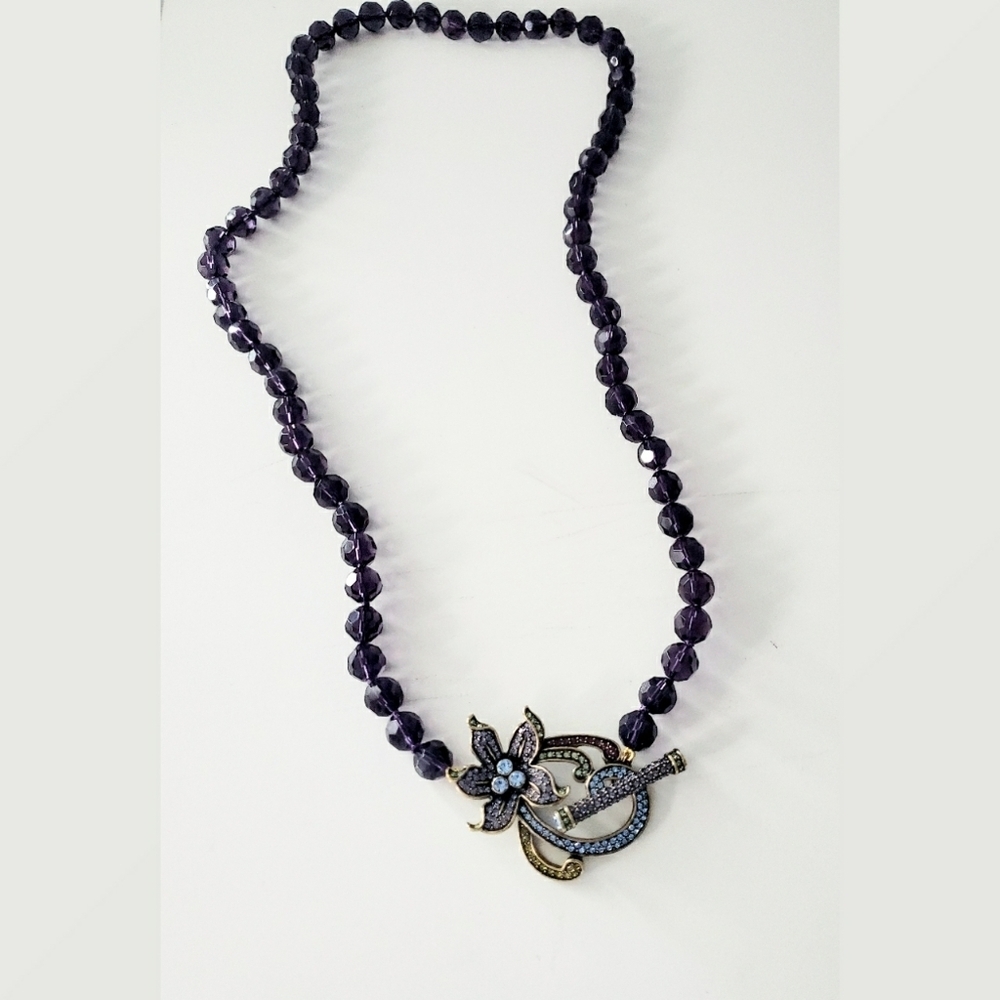 Heidi Daus Floral Amethyst Beaded Necklace